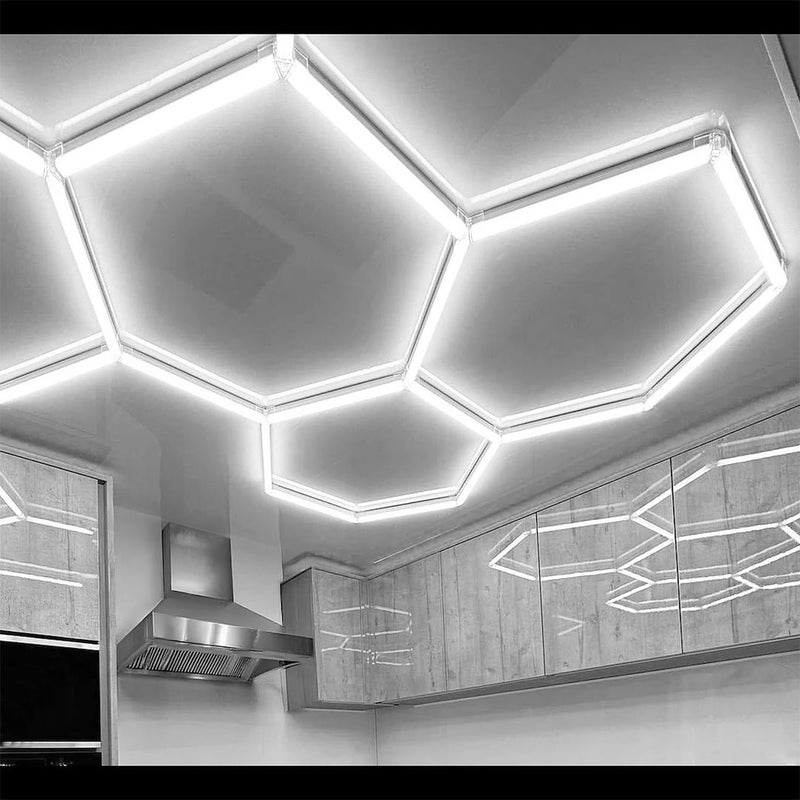 Lampa sufitowa LED HEXAGON 42W neutralna 3960lm aluminium czarno-biała wym:4x92x79cm IP20 IdeaLED