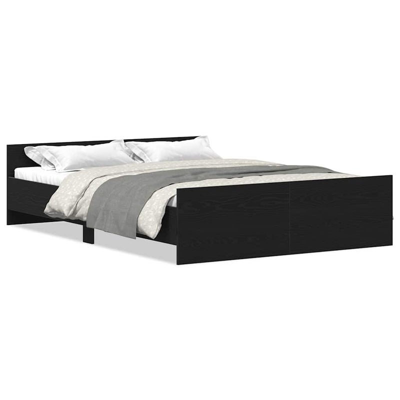 Łóżko Czarne Rama Łóżka Ze Stelażem Do Sypialni Pokoju 135x190 cm