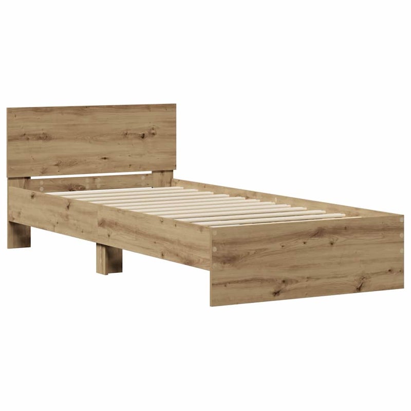 Łóżko Brązowe Artisan Rama Łóżka Ze Stelażem Do Pokoju Sypialni 75 x 190