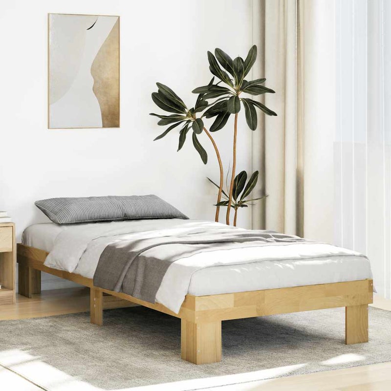 Łóżko Drewniane Brązowe Rama Łóżka Ze Stelażem Sypialnia Pokój 75x190 cm
