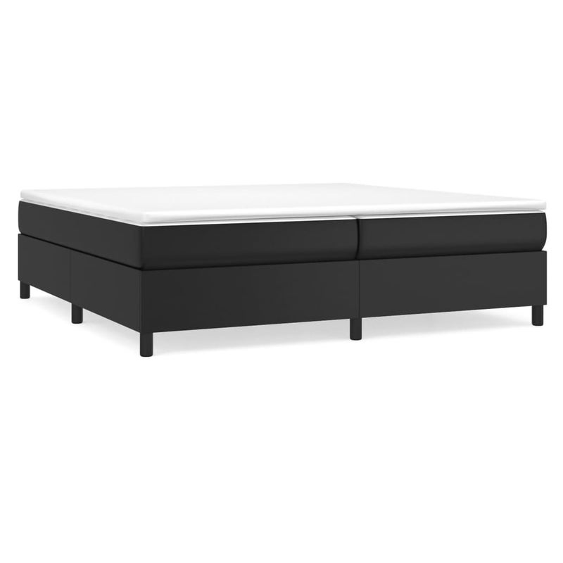 Łóżko tapicerowane rama łóżka ze stelażem czarne skóra sztuczna 200x200 cm
