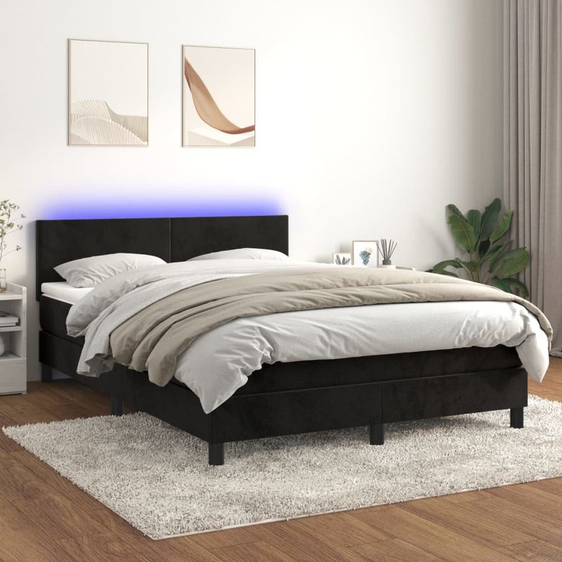Łóżko kontynentalne sypialnia czarny aksamit do sypialni pokoju 140x190cm