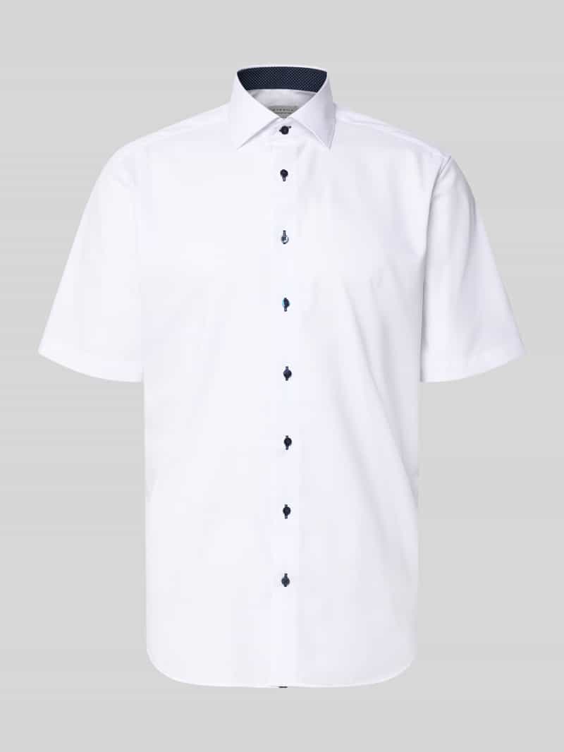 Koszula biznesowa o kroju regular fit z bawełny z kołnierzykiem typu kent