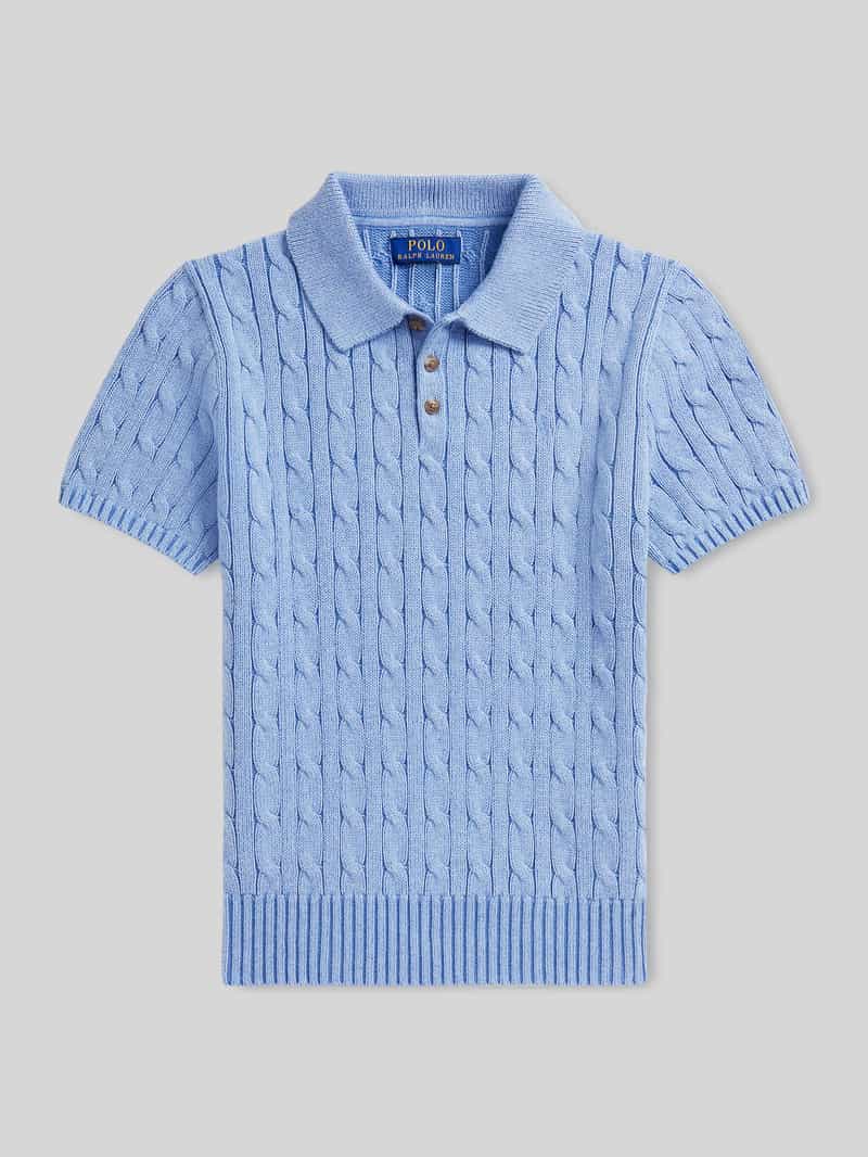 Koszulka polo o kroju regular fit o wyglądzie prążkowanego dziania