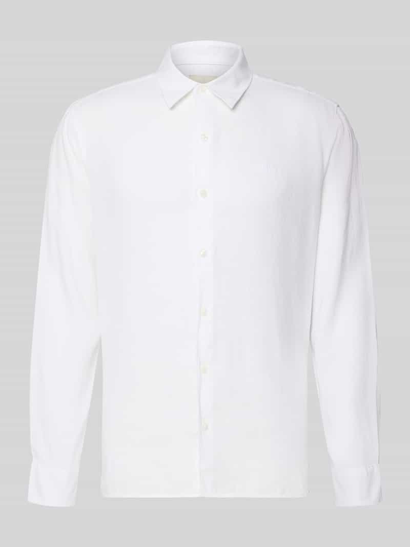 Koszula casualowa o kroju regular fit z mieszanki lnu i lyocellu