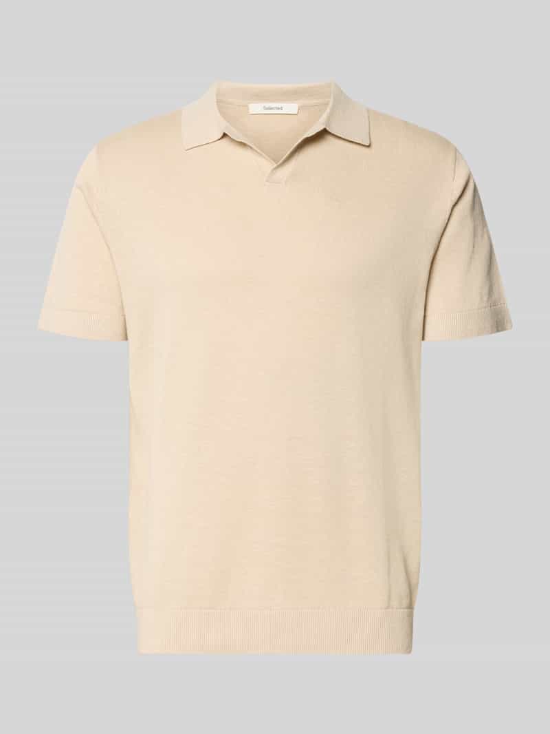 koszulka polo o kroju regular fit z mieszanki bawełny i lnu model 'MATTIS'