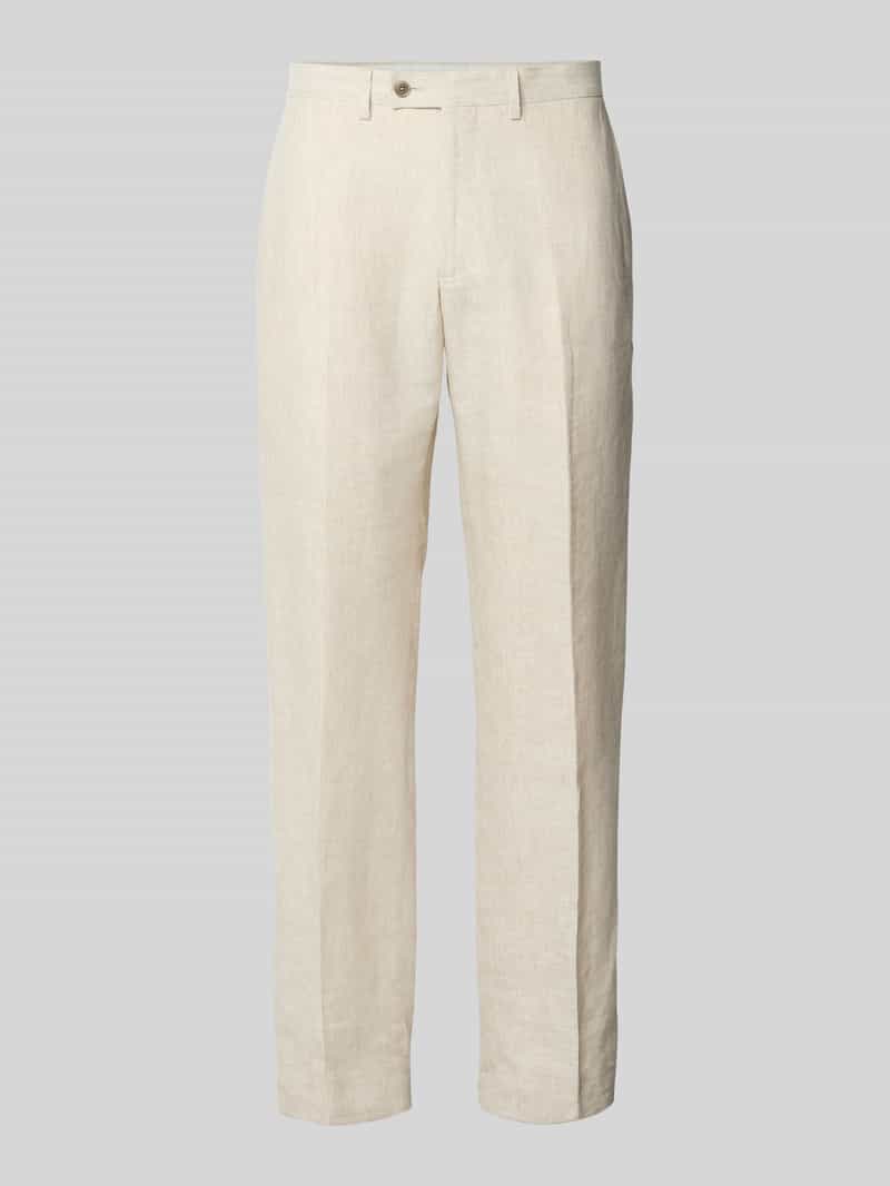 Spodnie lniane z kieszeniami z tyłu