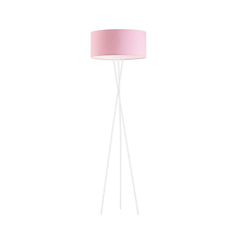Lampa stojąca Volta Light Factory podłogowa trójnóg z abażurem biały walec MORIS 1szt.