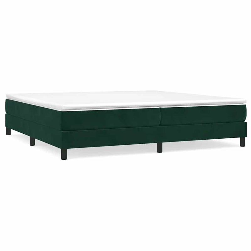Łóżko z Materacem Kontynentalne Zielony Aksamit Łóżko Sypialniane Tapicerowane 200x200 cm