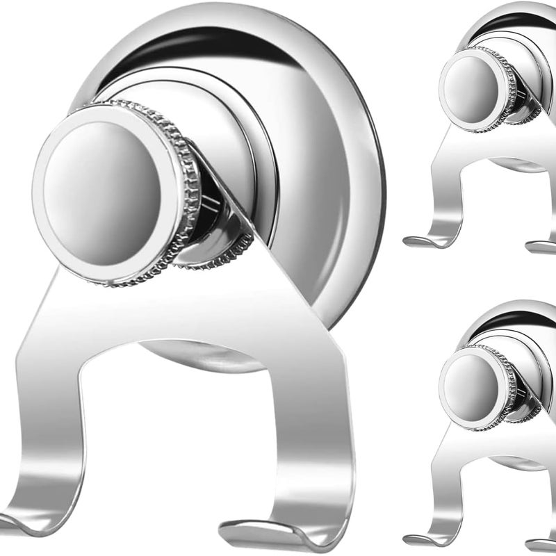 Zestaw 3 stalowych haczyków z przyssawkami do łazienki, nie wymaga wiercenia, idealny do ręczników i szlafroków