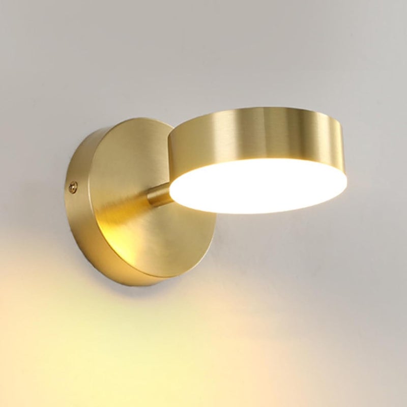 Złote kinkiety LED, obrotowa lampa ścienna, 350 nowoczesnych, minimalistycznych, trójkolorowych kinkietów, kinkiet [klasa energetyczna F]