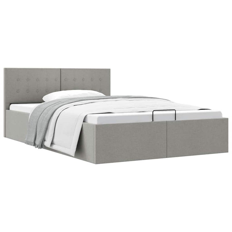 Łóżko tapicerowane rama łóżka sofa szara do sypialni pokoju 140 x 200 cm