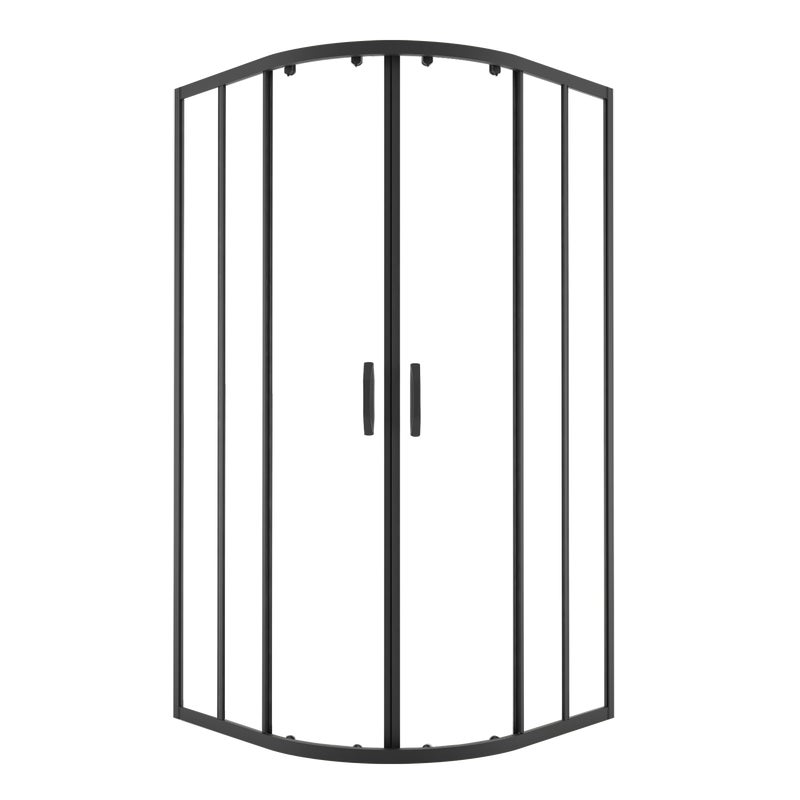 Kabina prysznicowa Durasan półokrągła Flexi regulowana 78-100x78-100 cm czarny mat, szkło transparentne 8 mm 1 szt.