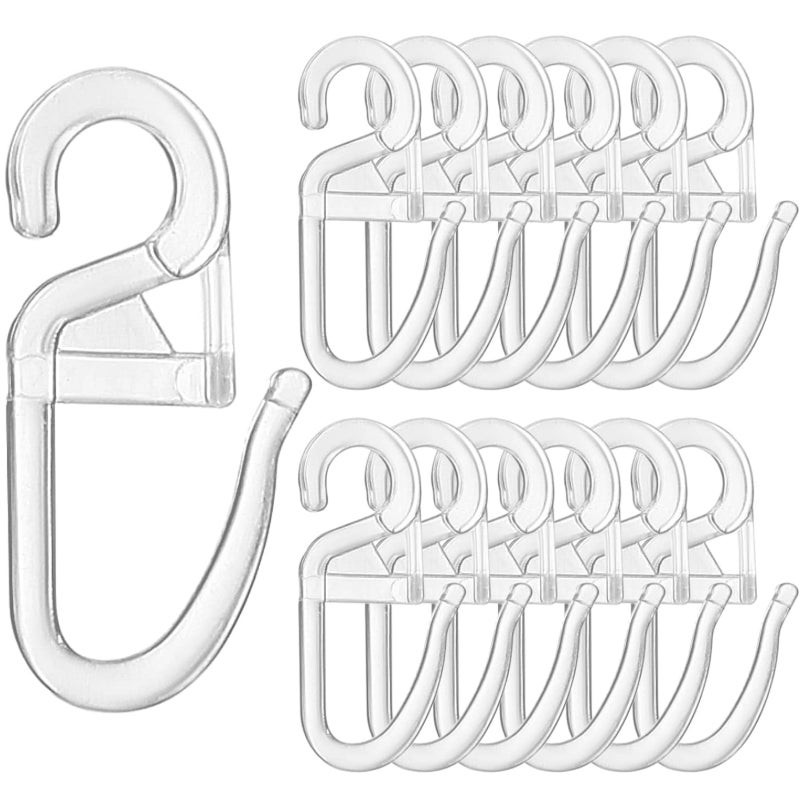 15x30mm 100 szt. haczyków do zasłon z oczkami, plastikowe haczyki do zasłon, przezroczyste kółka do zasłon na karnisze i drążki, akcesoria do zasłon