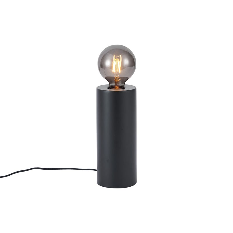 Nowoczesna lampa stołowa czarna 24 cm - Cylinder