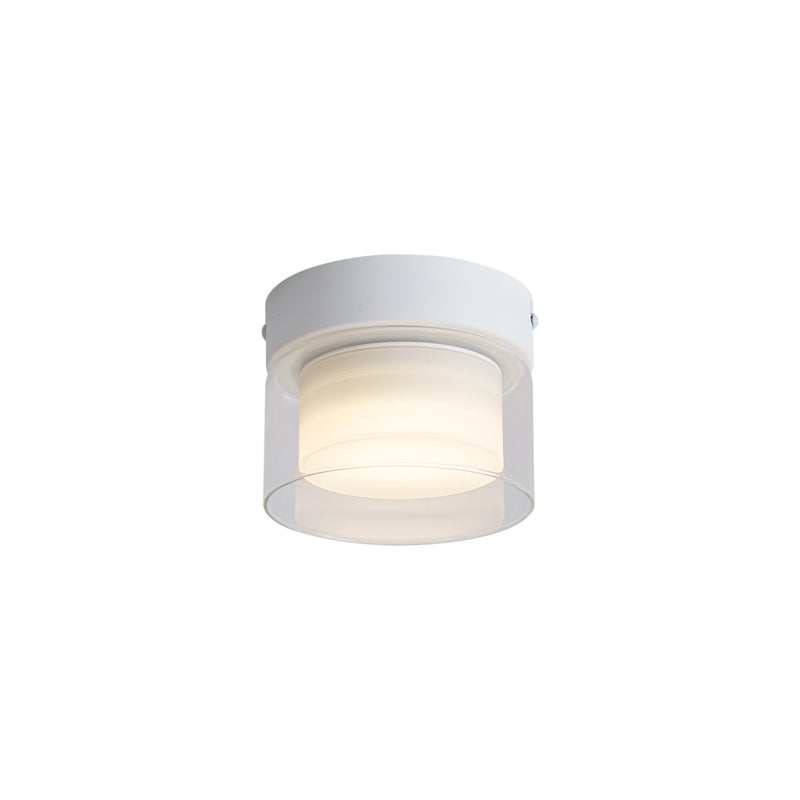 Nowoczesna lampa sufitowa biała z przezroczystym szkłem - Puck