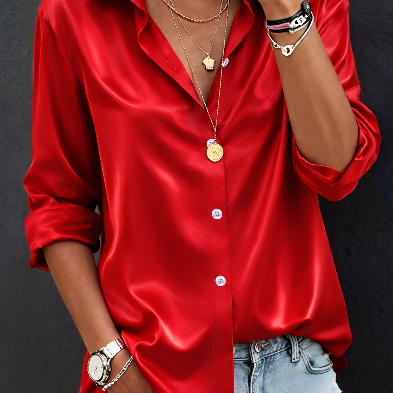 TEMU Koszula Damska z Długim Rękawem