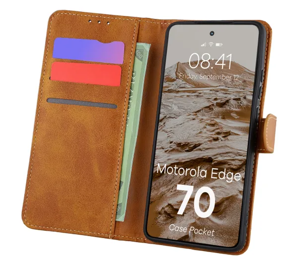 Bizon Pocket do Motorola Edge 70 Brązowy