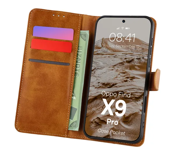 Bizon Pocket do Oppo Find X9 Pro Brązowy