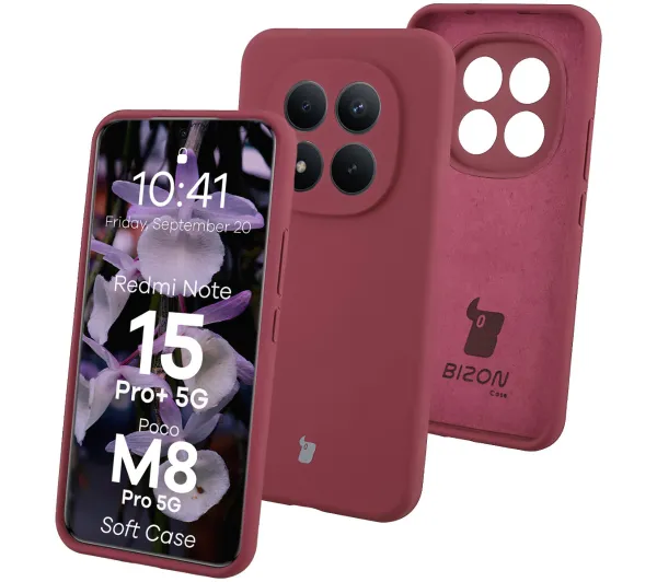 Bizon Soft do Xiaomi Redmi Note 15 Pro Plus 5G / POCO M8 Pro 5G Śliwkowy