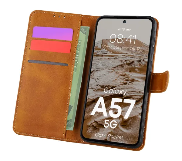 Bizon Pocket do Galaxy A57 5G Brązowy