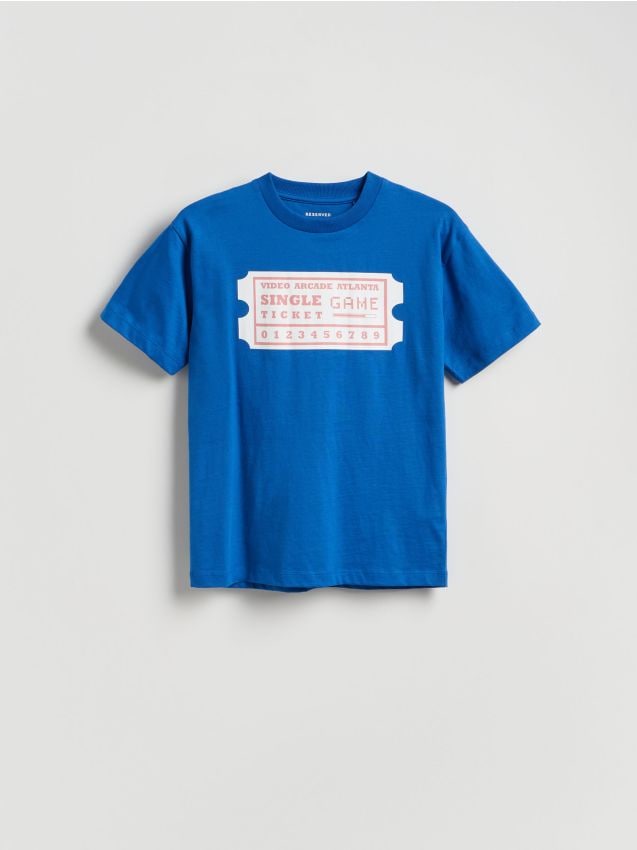 Reserved - T-shirt z nadrukiem - niebieski