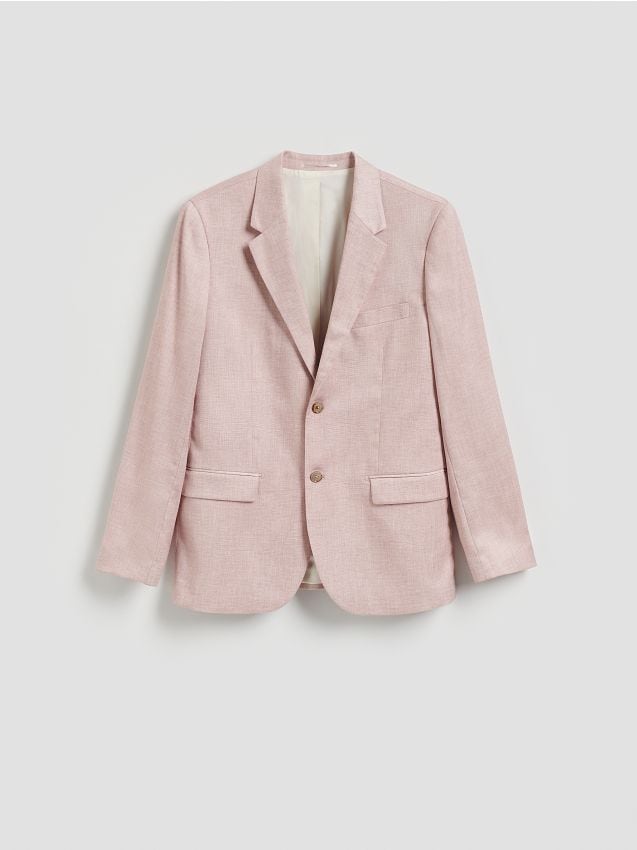 Reserved - Marynarka slim fit - pastelowy róż