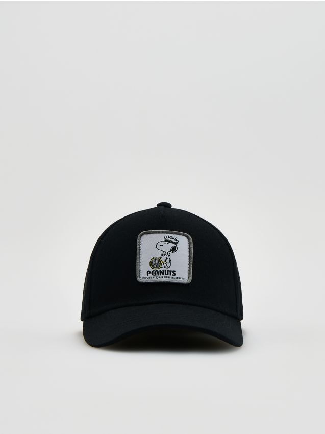 Reserved - Czapka z daszkiem Snoopy - czarny