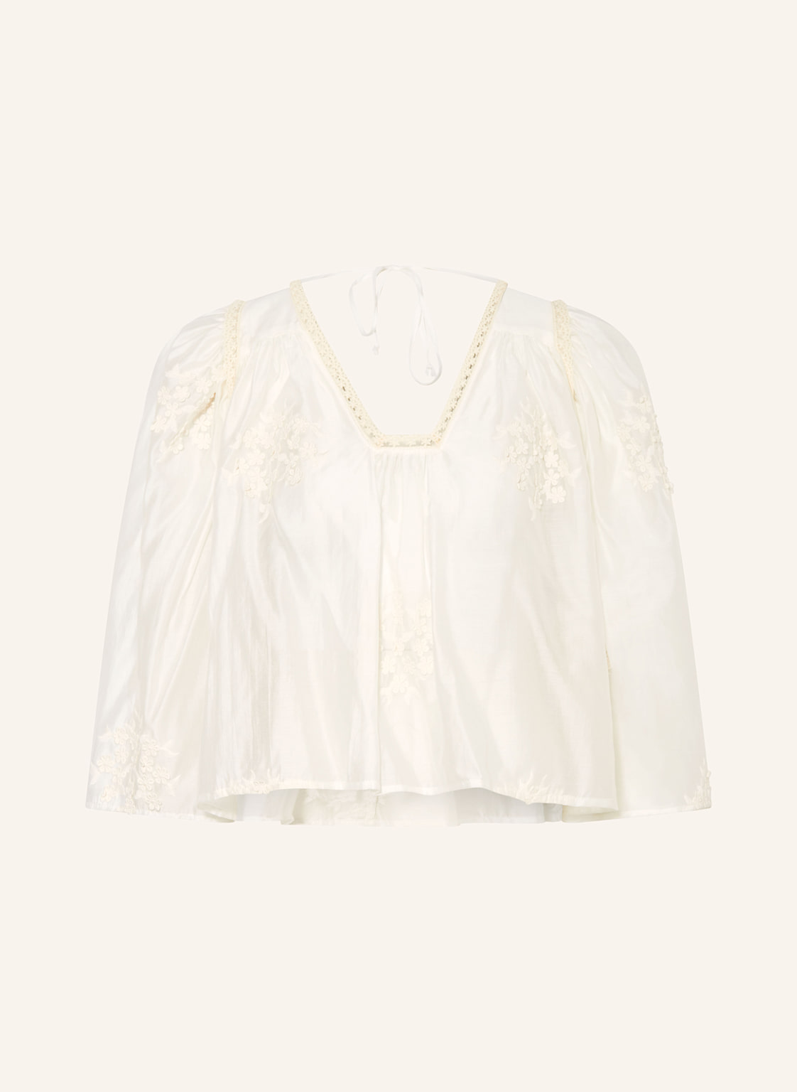 Drykorn Bluzka Ismara Z Koronkowymi Detalami weiss