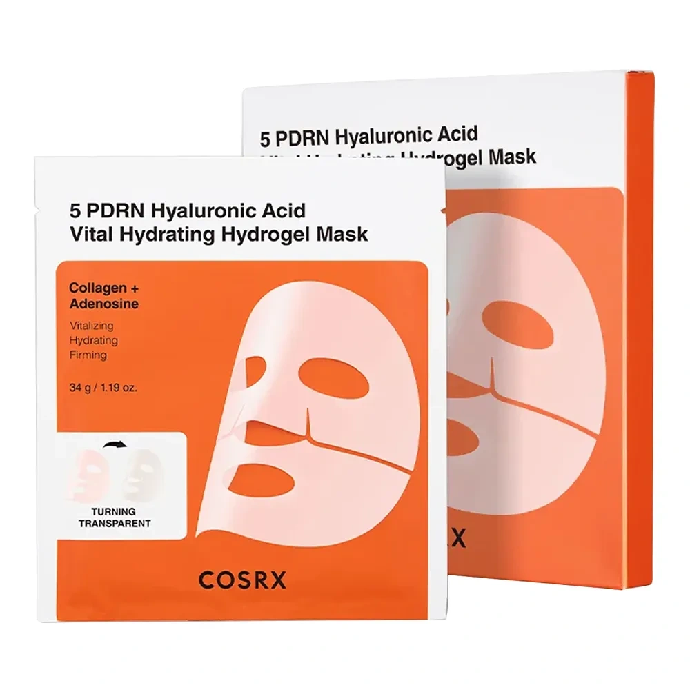 COSRX 5 PDRN Hyaluronic Acid Vital Hydrating Hydrogel Mask hydrożelowa maska z kwasem hialuronowym 3 x 34 g