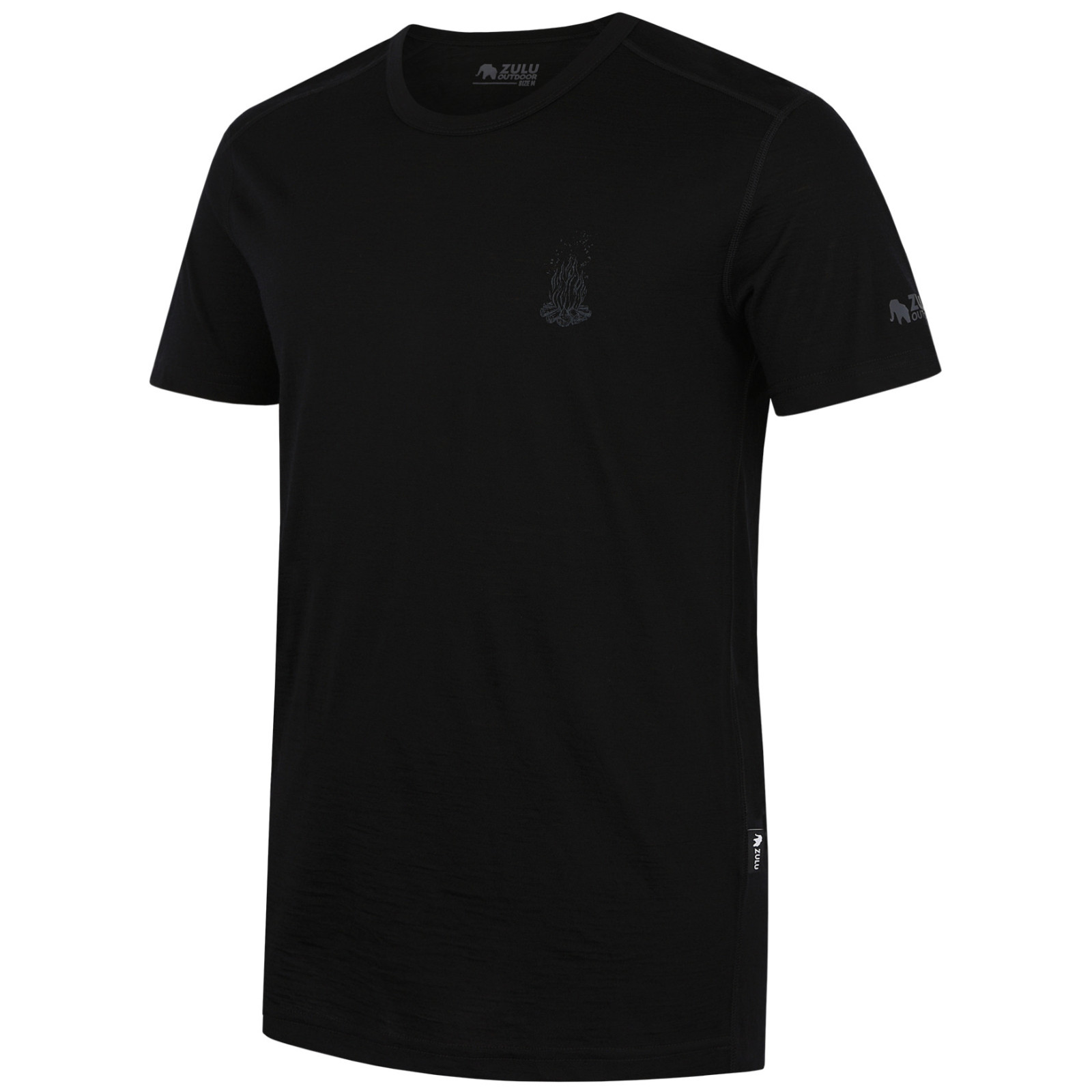 Koszulka męska Zulu Merino Fire 160 Short Comfy Rozmiar: S / Kolor: czarny