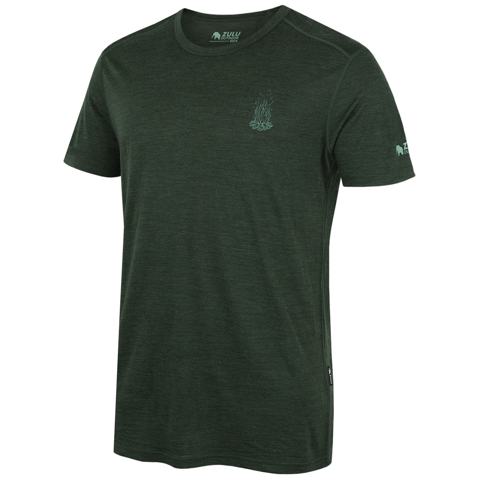 Koszulka męska Zulu Merino Fire 160 Short Comfy Rozmiar: S / Kolor: ciemnozielony