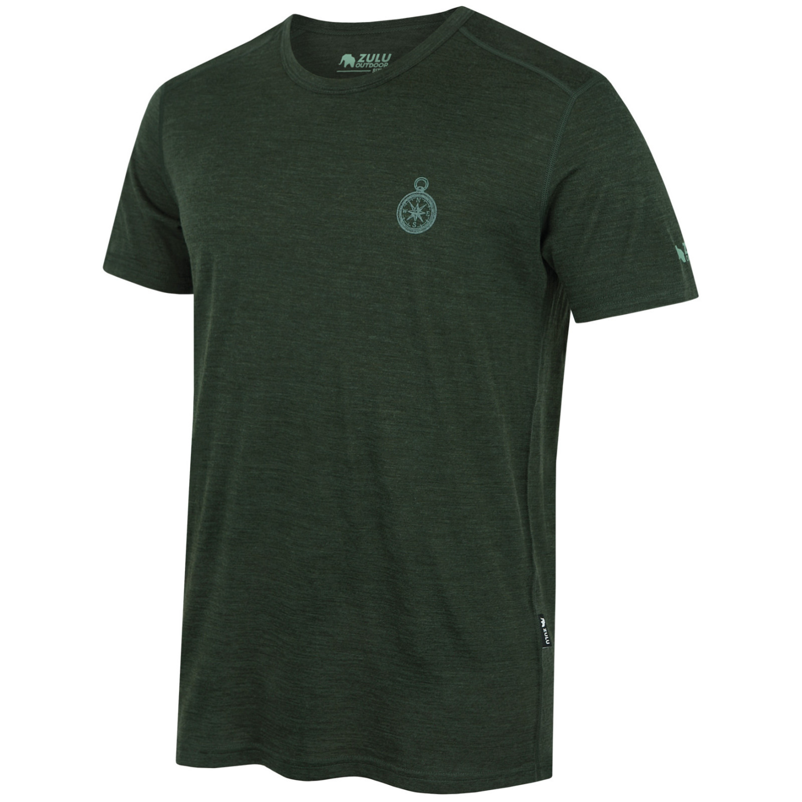 Koszulka męska Zulu Merino Quest 160 Short Comfy Rozmiar: S / Kolor: ciemnozielony