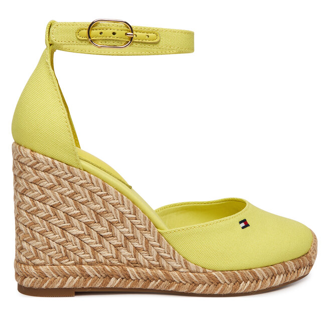 Espadryle Tommy Hilfiger Flag High Wedge Espad Closed Toe FW0FW09225 Żółty