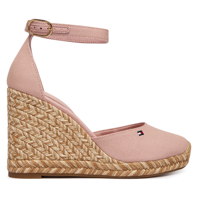 Espadryle Tommy Hilfiger Flag High Wedge Espad Closed Toe FW0FW09225 Różowy
