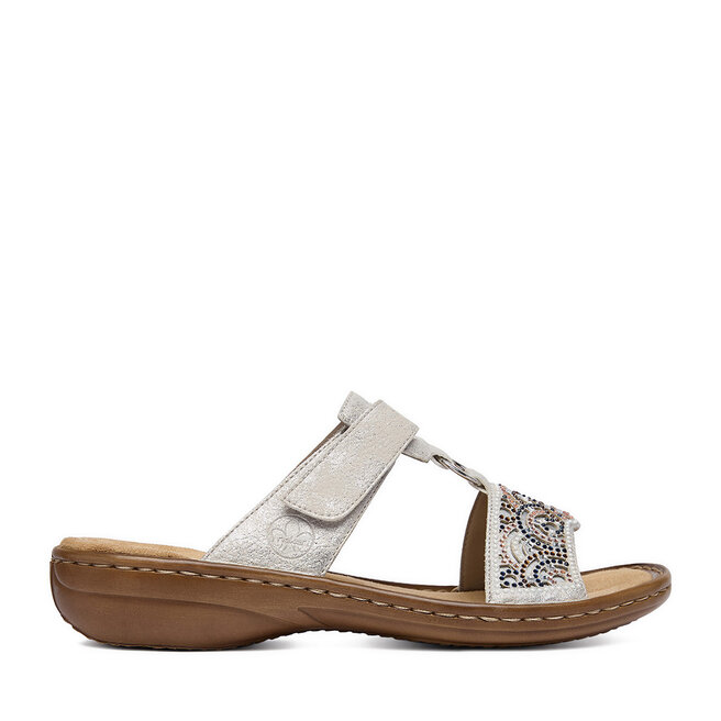 Klapki Rieker CEO-608K2-40 Srebrny