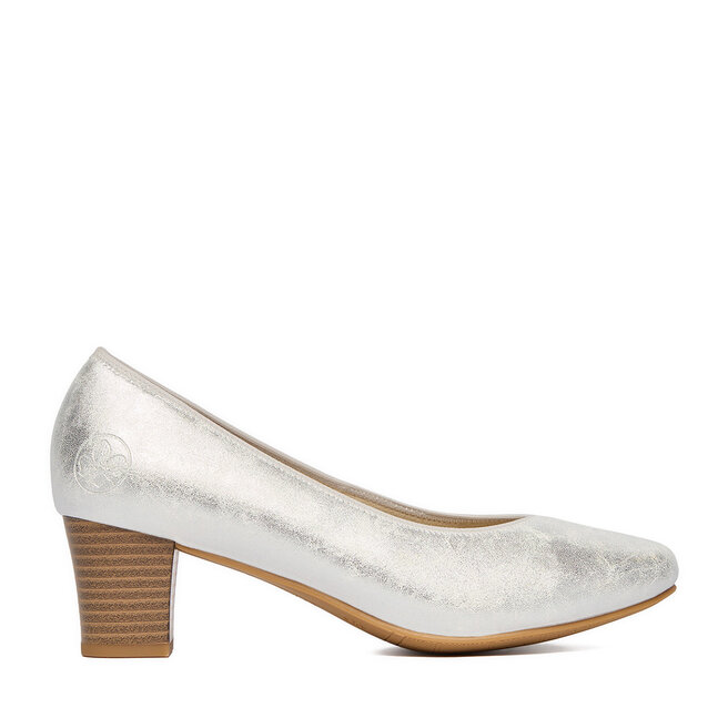 Czółenka Rieker 44650-90 Srebrny