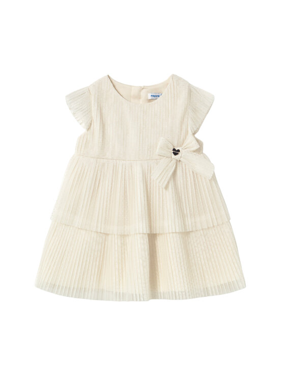 Mayoral Sukienka elegancka 1908 Kremowy Regular Fit