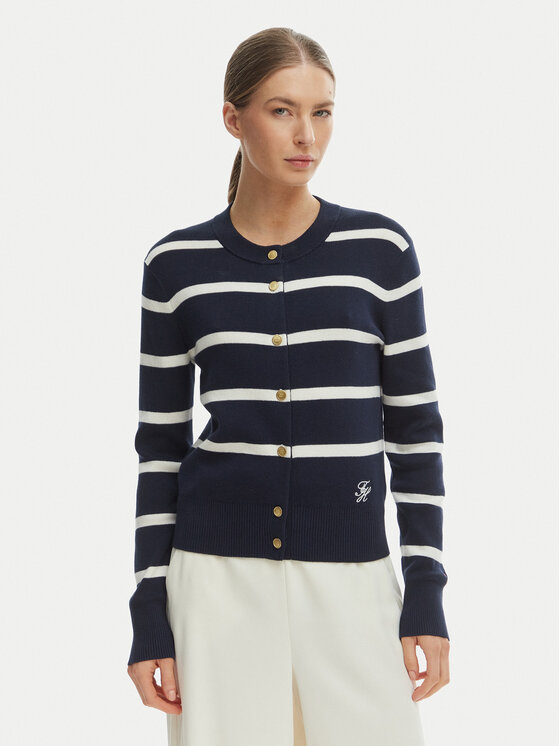 Tommy Hilfiger Kardigan WW0WW49617 Granatowy Regular Fit