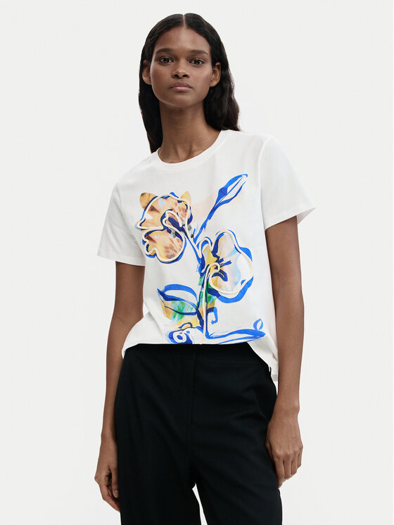 Desigual T-Shirt Zurich 26SWTK38 Biały Regular Fit