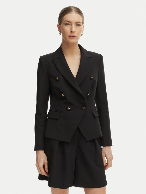 Rinascimento Marynarka CFC0127894003 Czarny Slim Fit