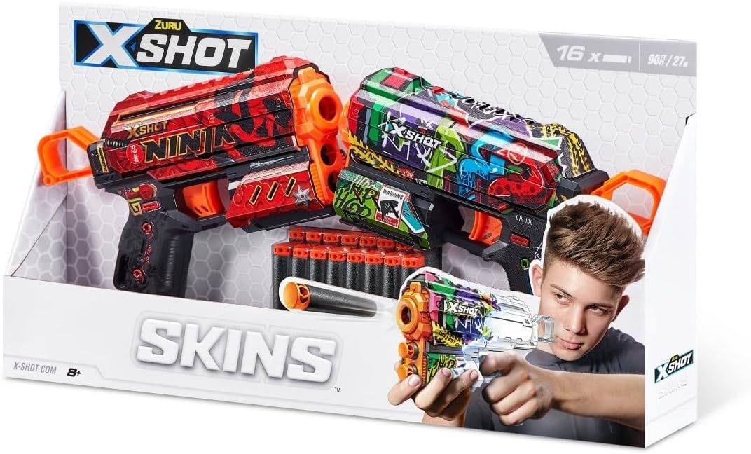 Pistolet X-SHOT Wyrzutnia Skins Flux 2szt Strzalki Zuru