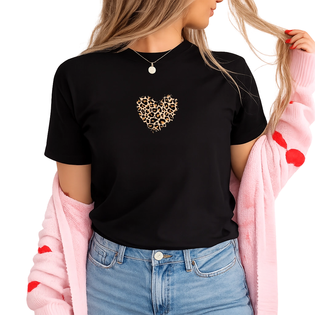 Damska Koszulka małe serce panterka - panterka1