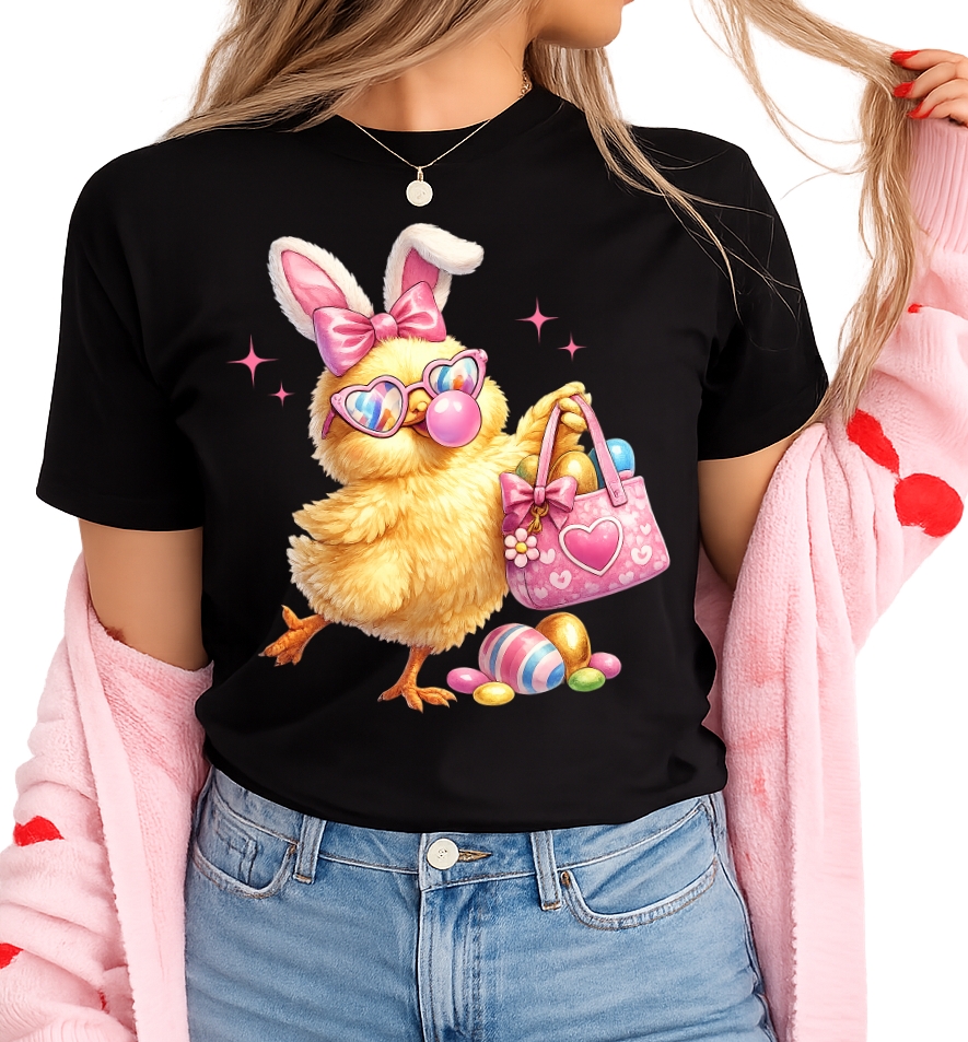Damska koszulka na Wielkanoc z kurczakiem