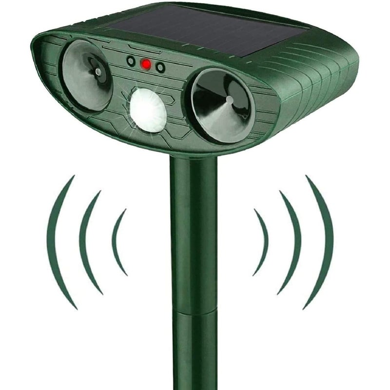 Odstraszacz kretów zasilany energią słoneczną - Ultradźwiękowy odstraszacz kotów - Z czujnikiem ruchu - Do gospodarstwa, ogrodu, podwórka, psów