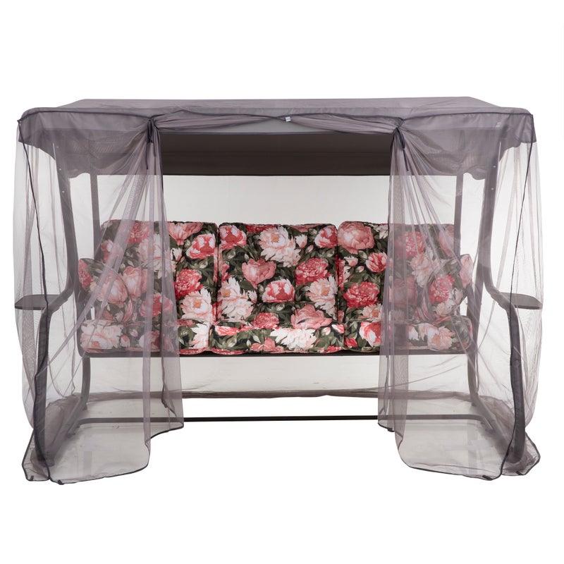 Huśtawka ogrodowa Celebes Plus Black Edition piwonie PATIO