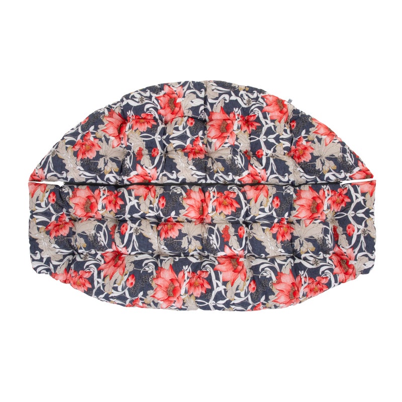 Poduszka do fotela wiszącego dwuosobowego 105 x 175 cm czerwone kwiaty PATIO