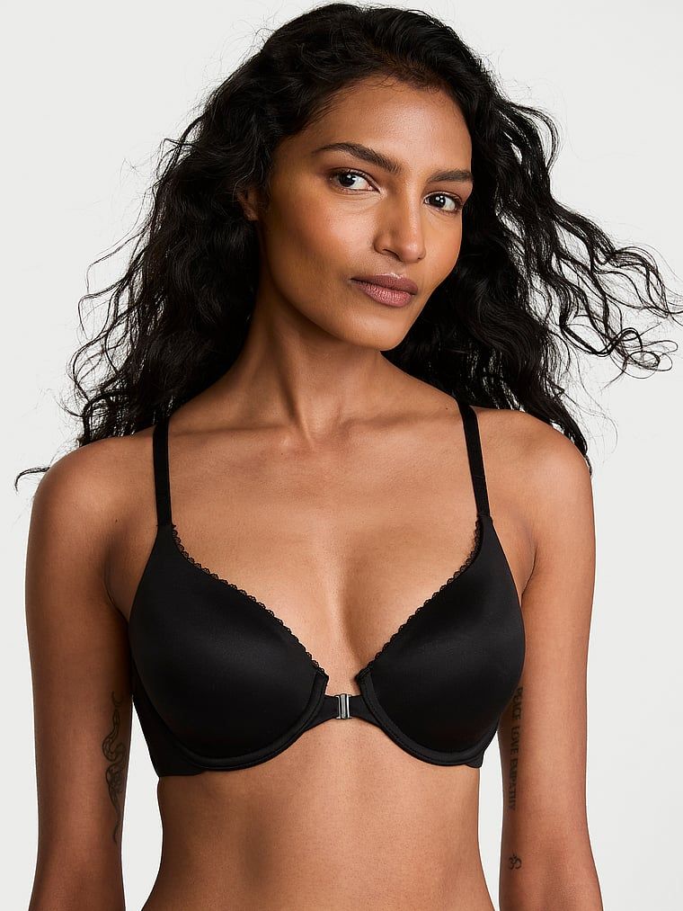 Body by Victoria Biustonosz lekko uszytywniany zapinany z przodu z mocno zabudowanymi miseczkami Racerback
