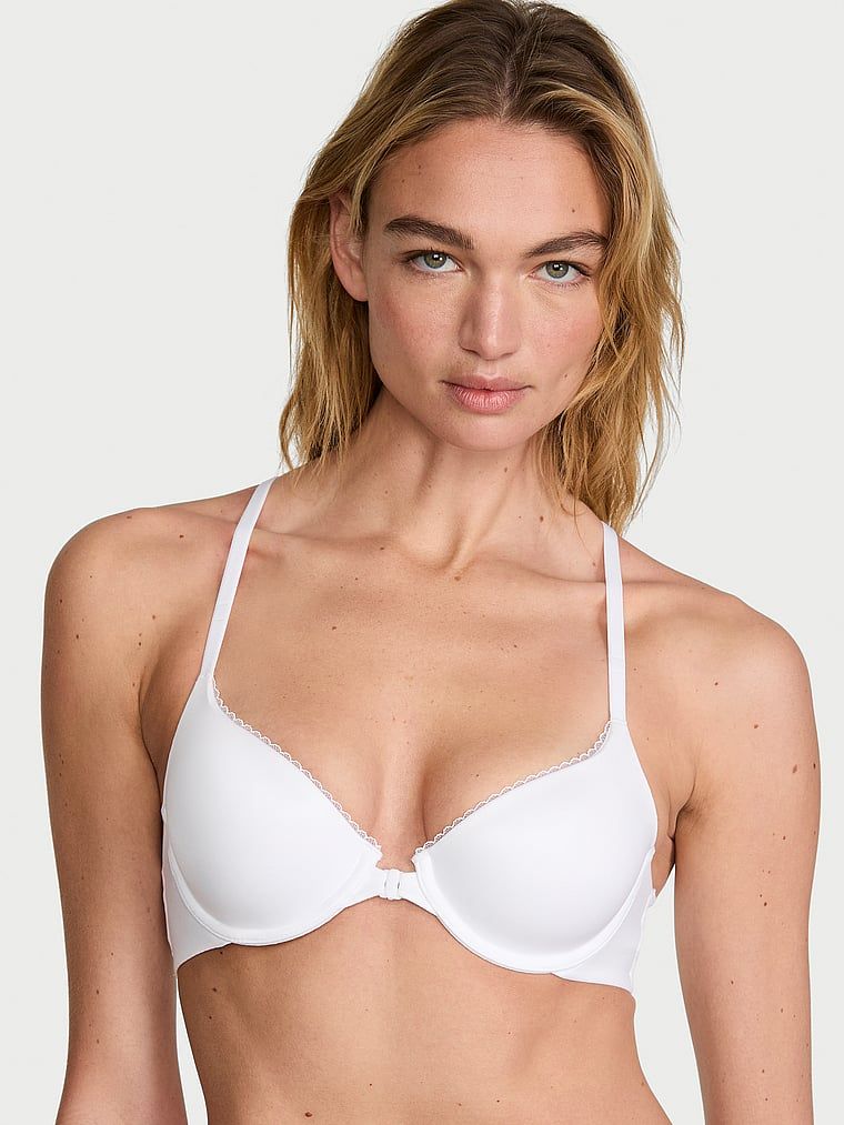 Body by Victoria Biustonosz lekko uszytywniany zapinany z przodu z koronką na plecach Racerback Demi