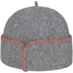 Czapka z Sukna Welnianego Stitch by bedacht, szary, One Size